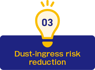 3.Dust‑ingress risk reduction