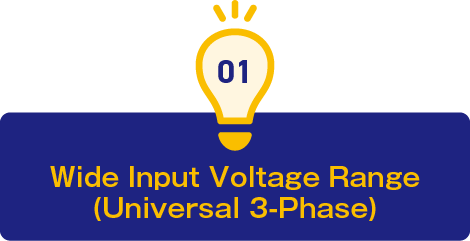 1.Wide Input Voltage Range(Universal 3-Phase)