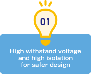 1.High withstand voltage and high isolation for safer design