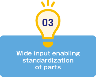 3.Wide input enabling standardization of parts