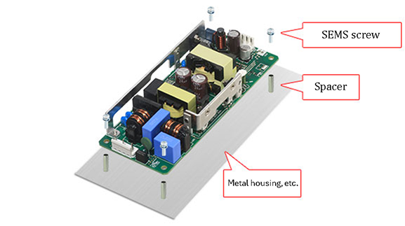 Figure 2. Mounting the open frame type power supply